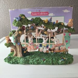 Easter Collection 3 Swinging Bunnies Figurine NWT